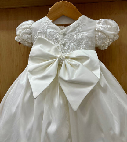 Heirloom Christening Gown with Pearl Embroidery Bianca