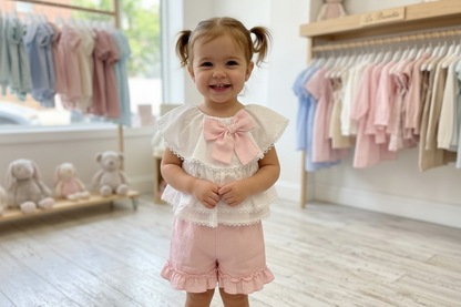 Pink and white shorts  set Made In Italy
