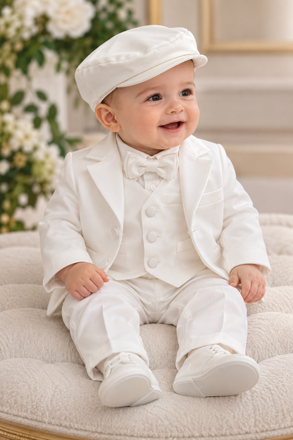Baby Boys’ White Christening Suit – Made in Italy