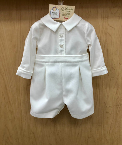 White cotton/velveteen winter shorts Romper