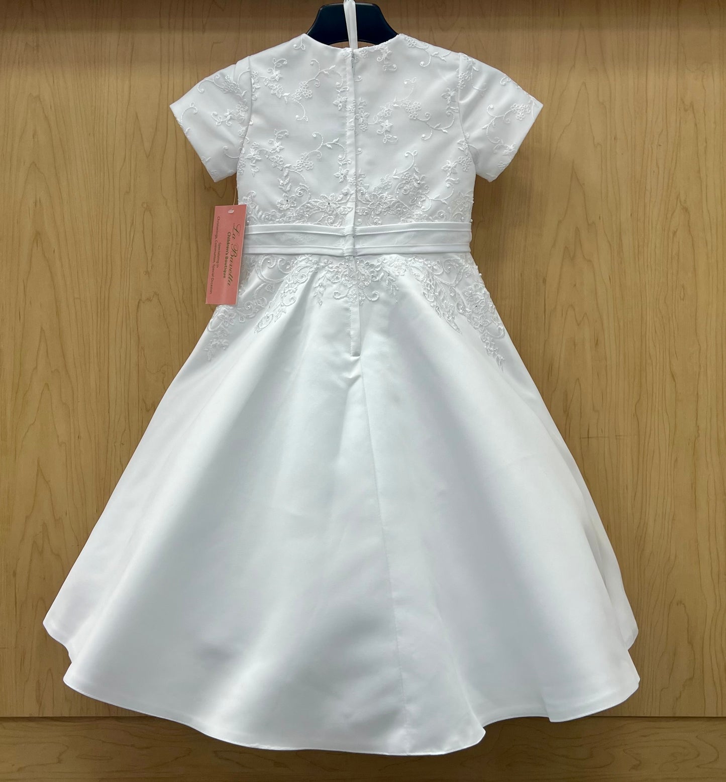 White Satin Flower Girl Dress  704T
