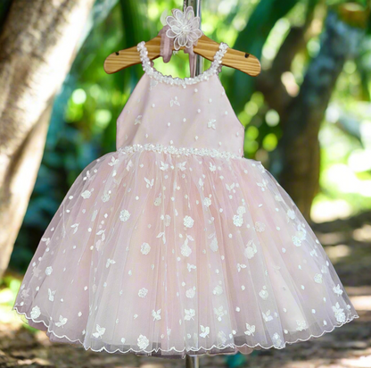 Pink and Pink 1st Birthday Dress Dolce Bambini | Childrens shopping