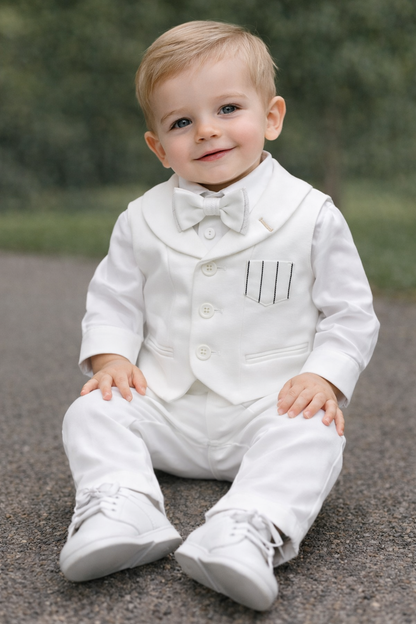 4pc pants set ivory & Tan Made In Italy