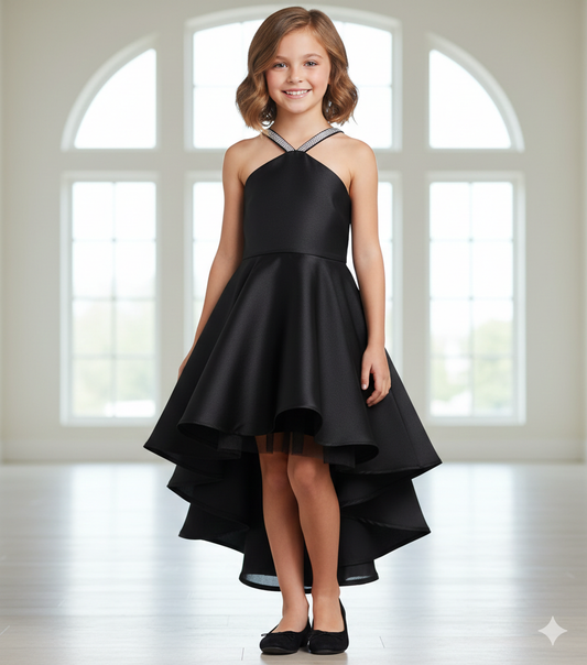 Black Dress Kira with  beaded neckline