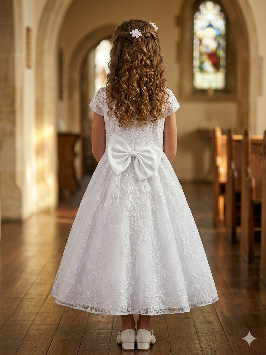 Floral Lace Communion Dress