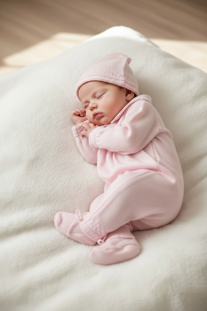Pink Knit Baby Take-Home Set — 4-Piece Layette