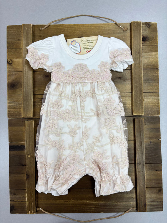 Pink Lace Romper – Baby Girl Outfit