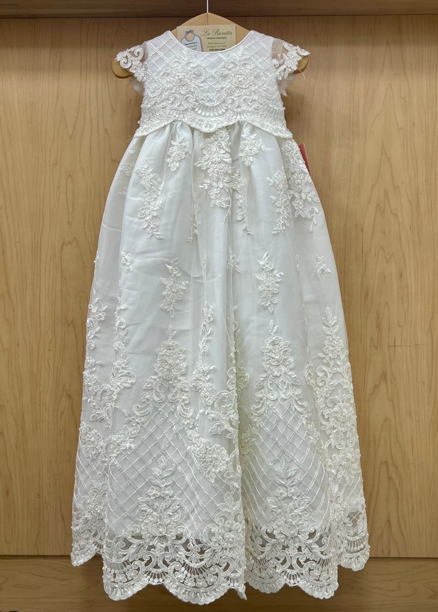 Dolce Bambini beaded silk christening gown