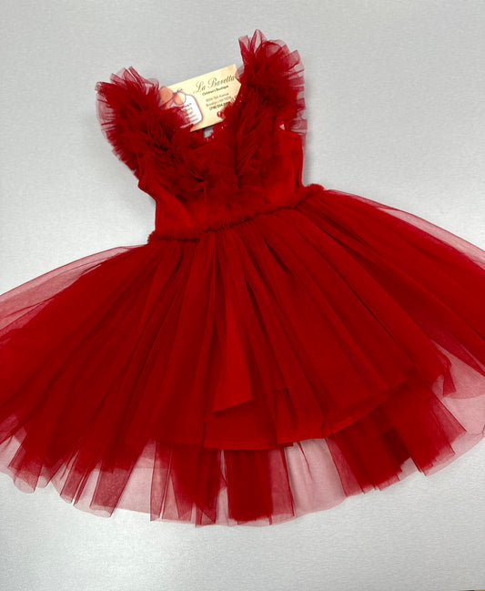 Emeline Tulle Red Dress | La Bavetta Children's Boutique | Brooklyn NY