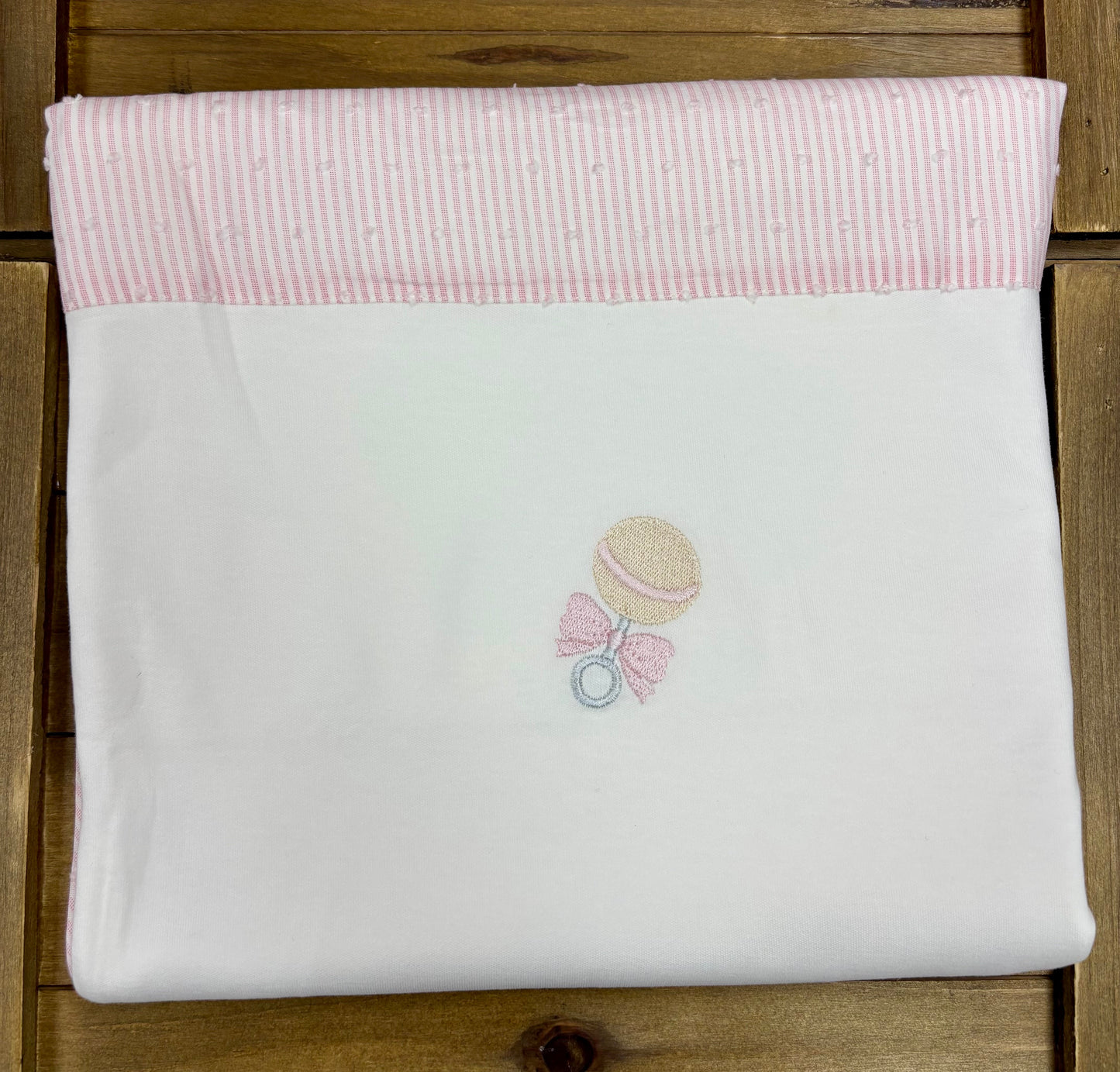 Baby Girl Pink & White Rattle Layette Set