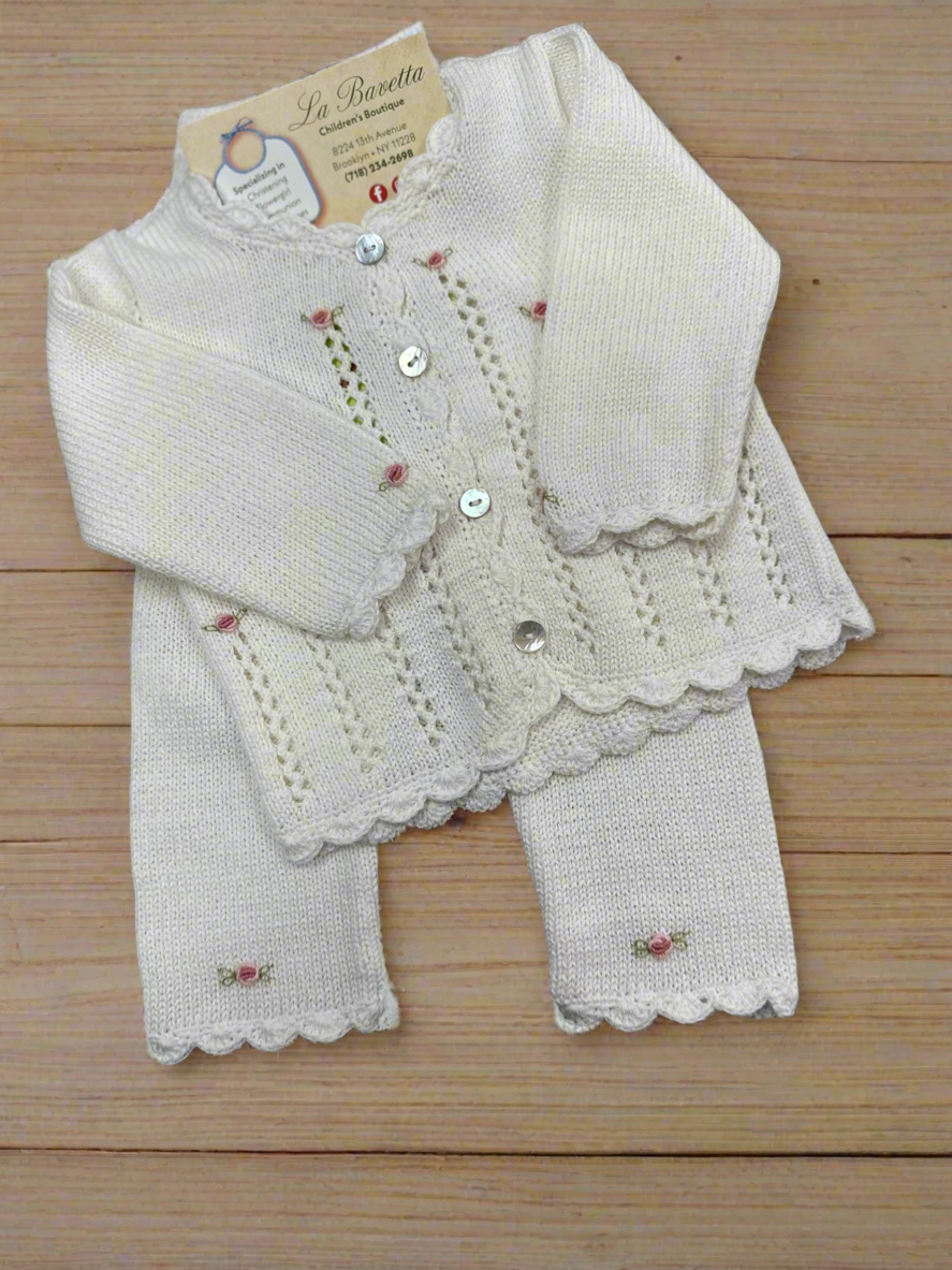 Adorable cream knit sweater & Pants set