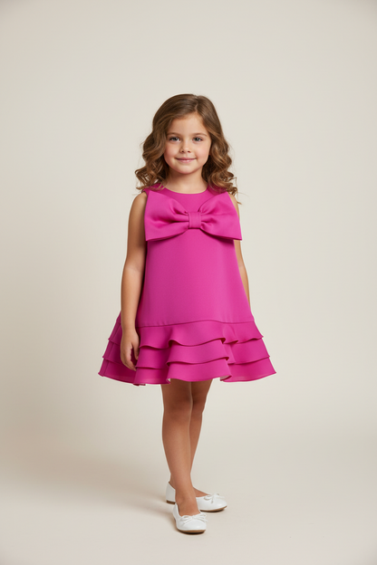 Vibrant Pink sleeveless Dress made in Italy