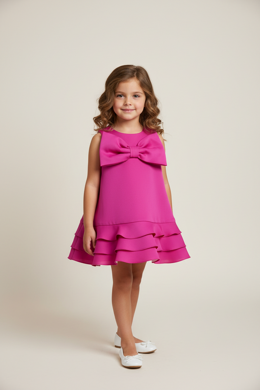 Vibrant Pink sleeveless Dress made in Italy