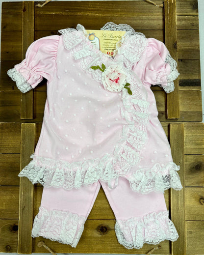 Pink Lace Rose 4-Piece Newborn Gift
