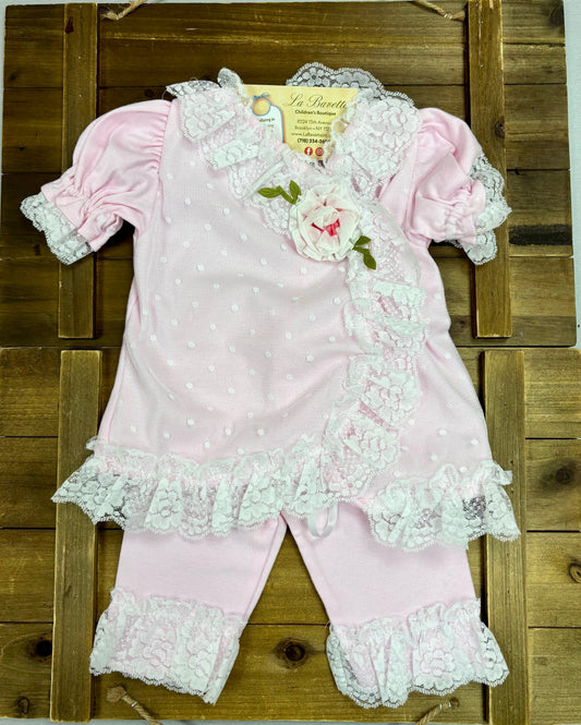 Pink Lace Rose 4-Piece Newborn Gift