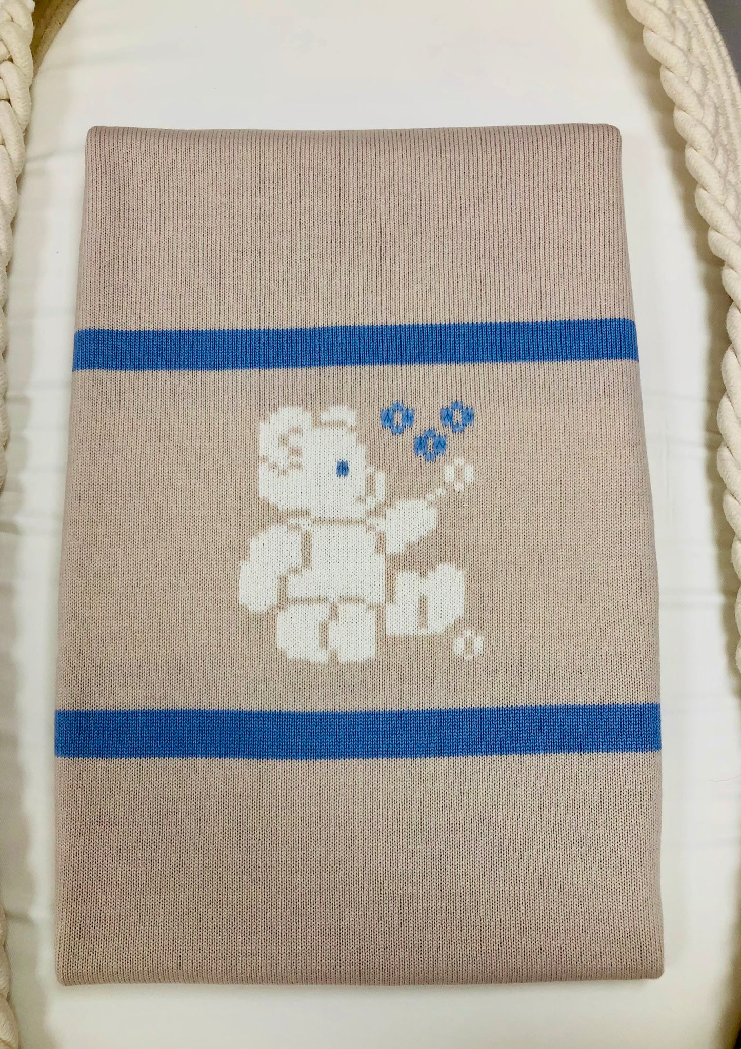 Take me home Bkue and Tan baby boy set with Bears Made in Italy