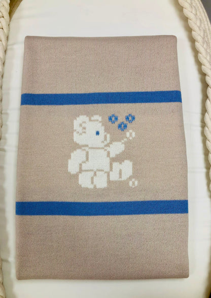 Take me home Bkue and Tan baby boy set with Bears Made in Italy