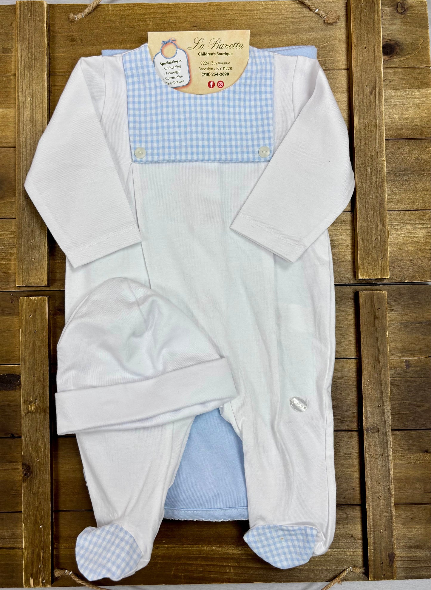 Baby Boy Gingham Take-Home Layette Set