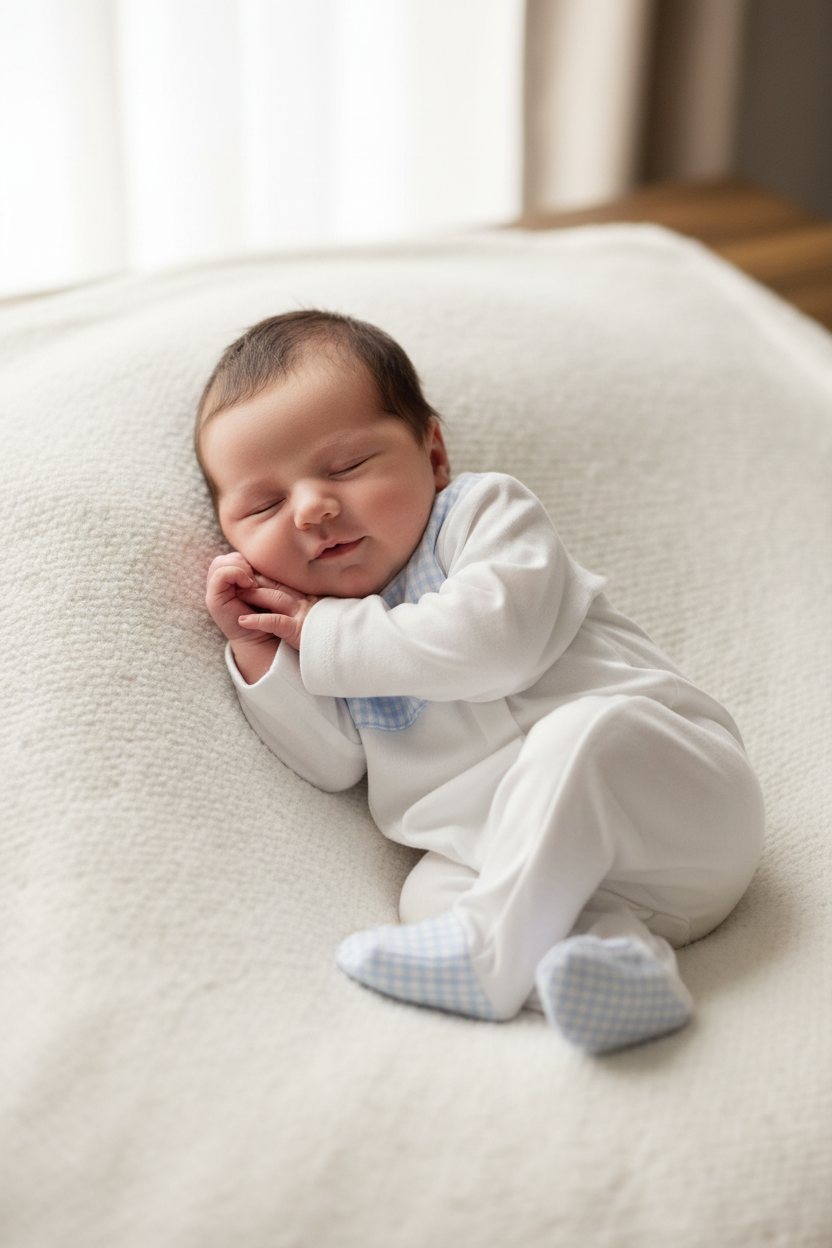 Baby Boy Gingham Take-Home Layette Set
