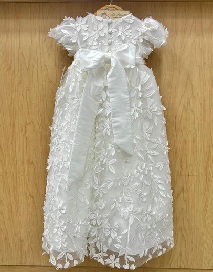 3D floral applique christening gown