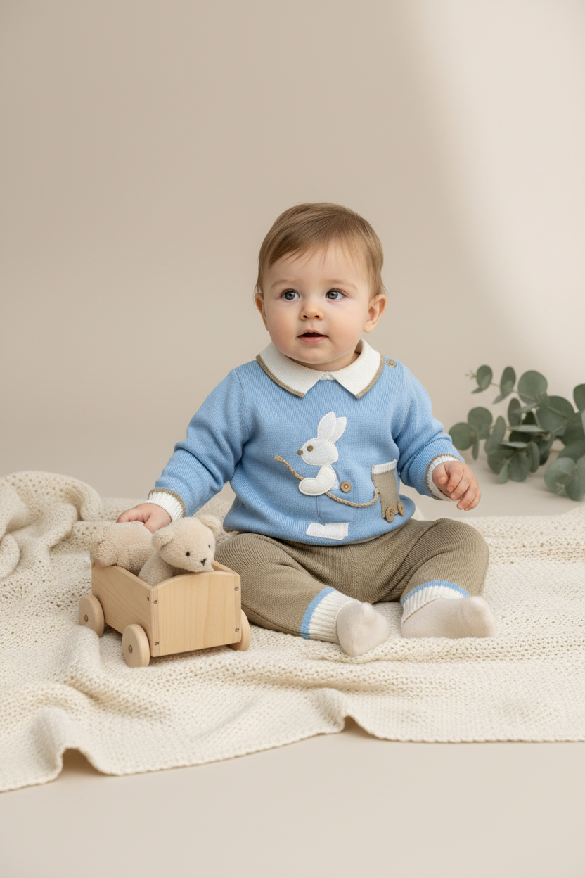 Baby Knit Two-Piece Set Made In Italy