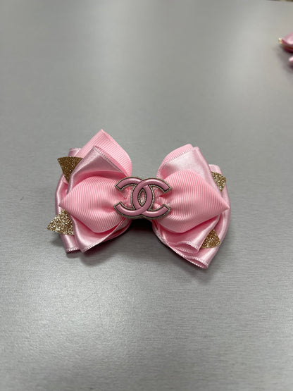 Pink with Gold Hair clip