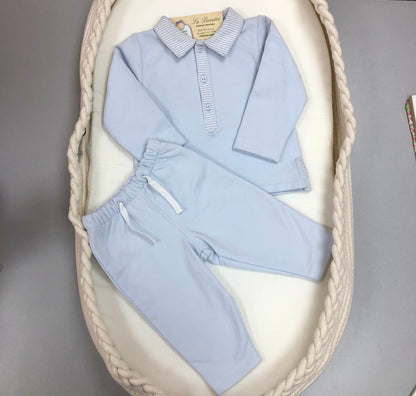 2pc light Blue Baby Boy casual pants set