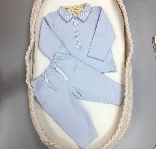 2pc light Blue Baby Boy casual pants set