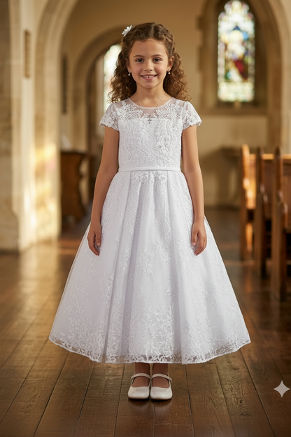 Floral Lace Communion Dress