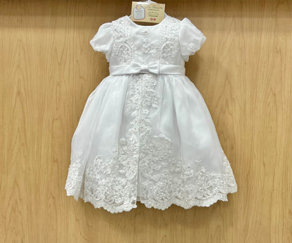 White Organza lace christening Dress