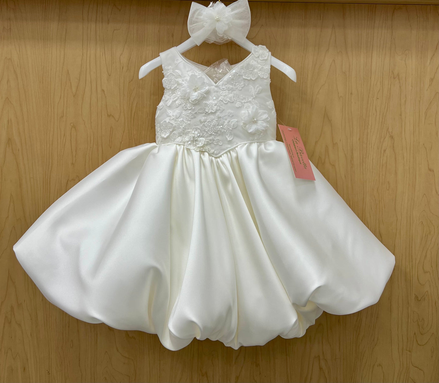 Silk Satin Beautiful white Diamond  Bubble Dress