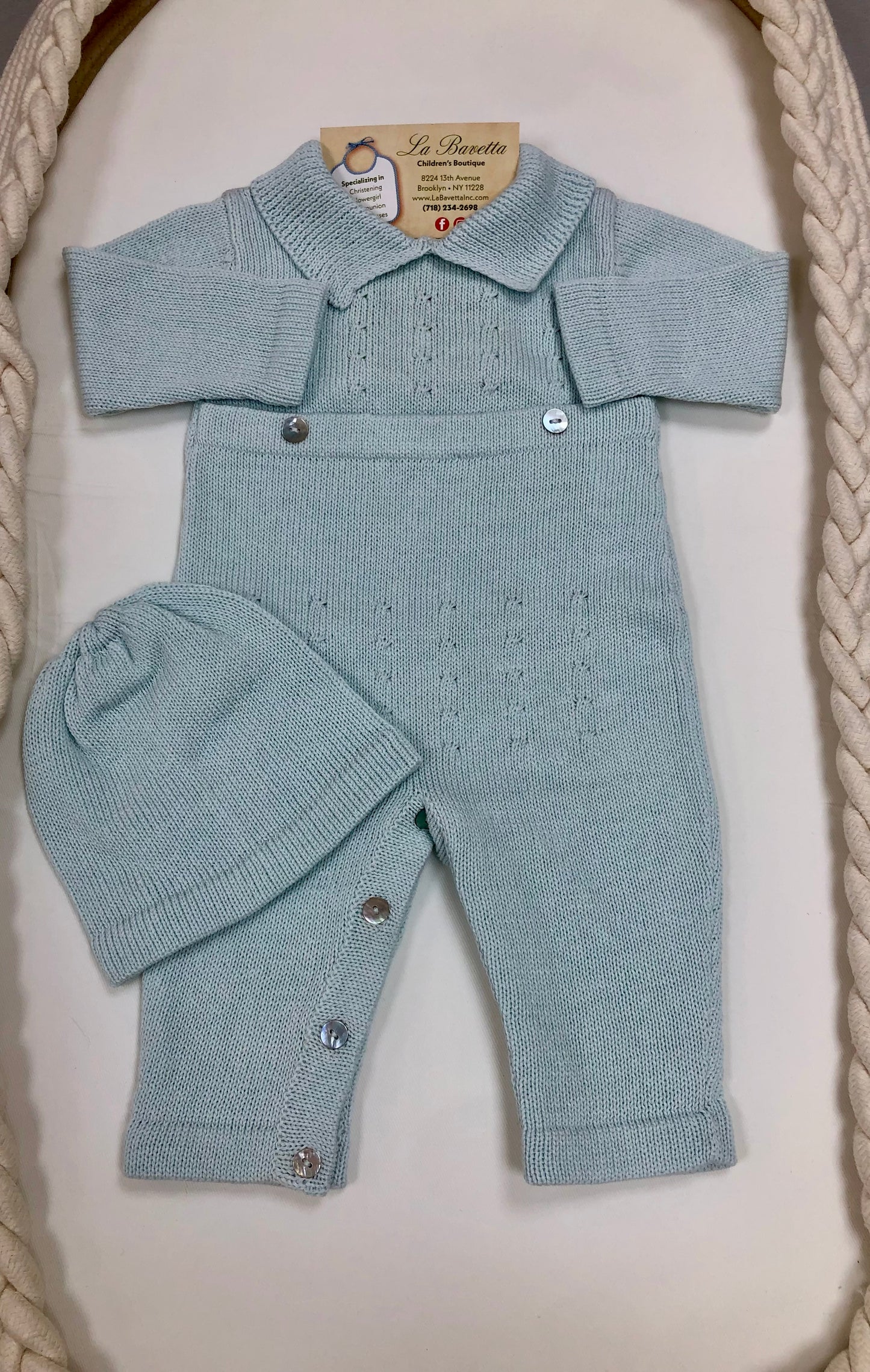 Baby Boy knit Blue take me home set George
