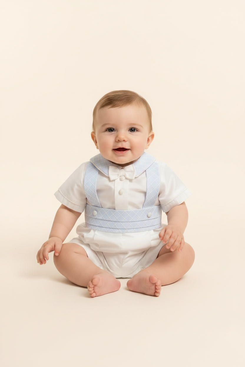 Blue Roland christening Shorts set