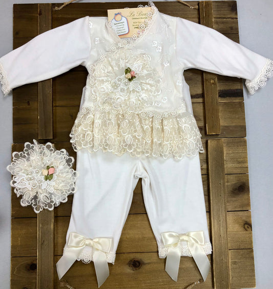 Krista  Baby Girls fancy pants set