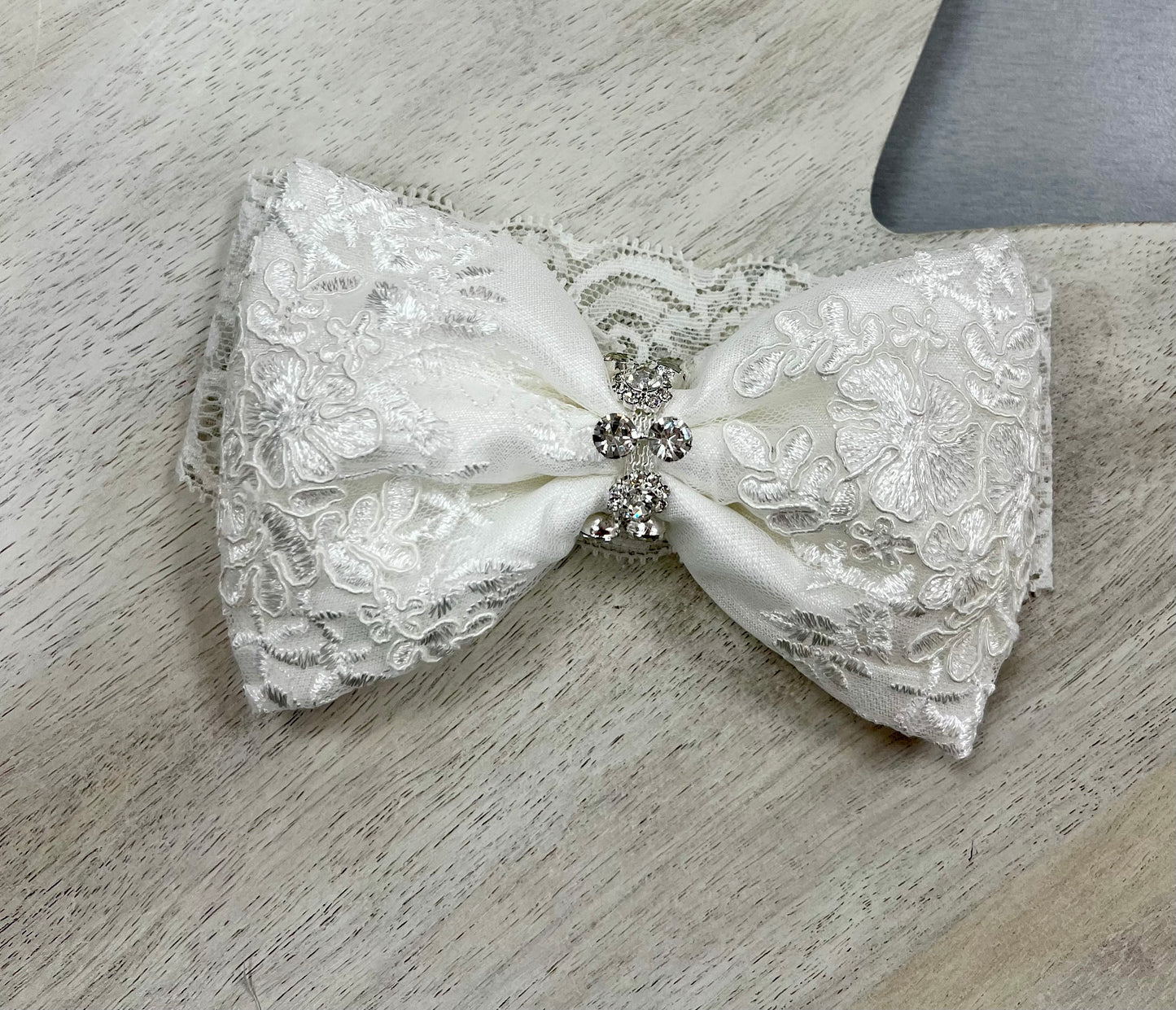 Carly silk/lace custom couture christening Gown with detachable skirt