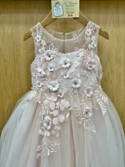 Blush 3D lace Tulle Dress