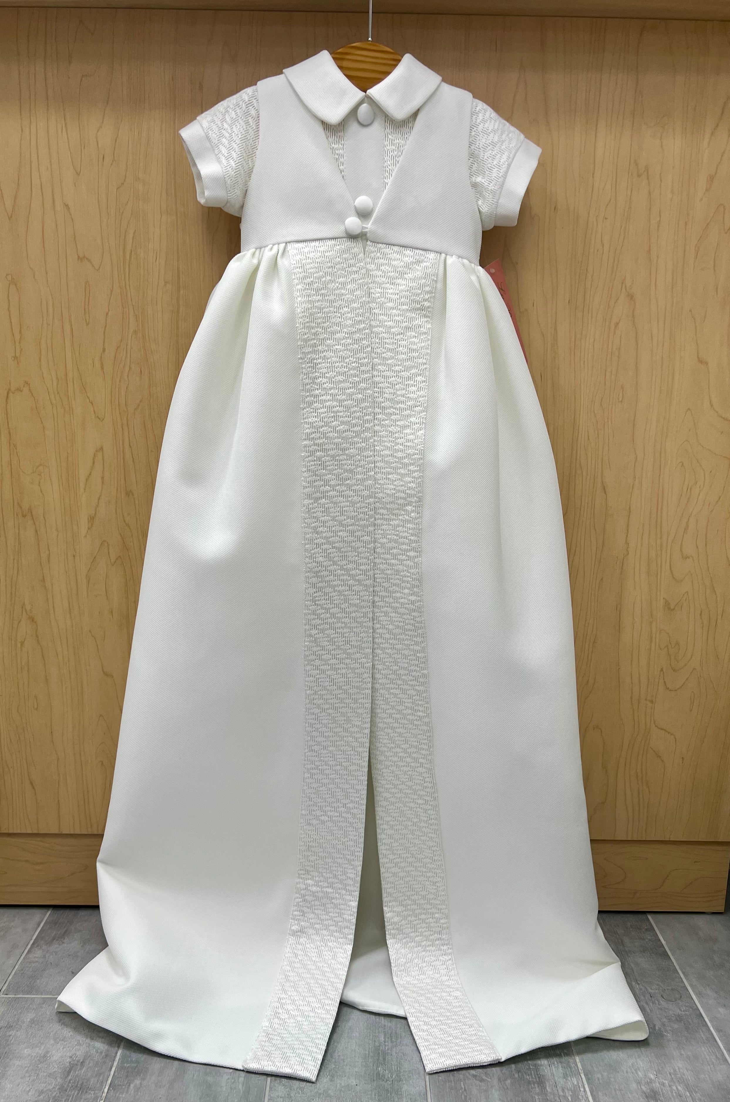 Dolce Bambini cathedral length boys christening baptism gown with re labavettainc