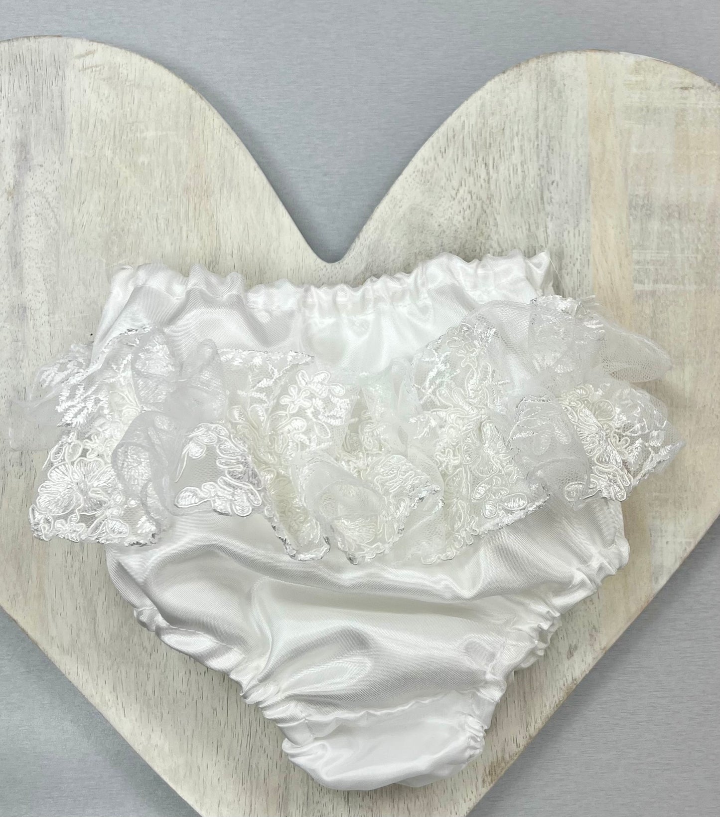 Carly silk/lace custom couture christening Gown with detachable skirt
