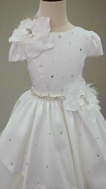 Michelina Bimbi Italian communion dress with rhinestones