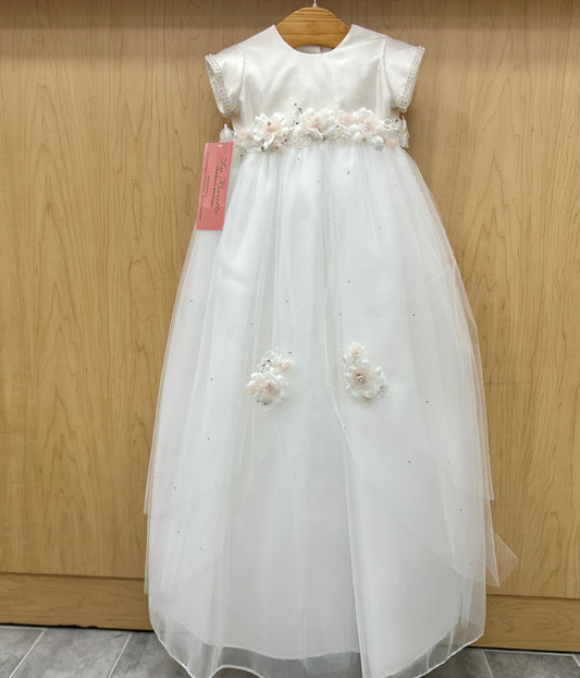 Aurora christening dress Dress with blush flowers