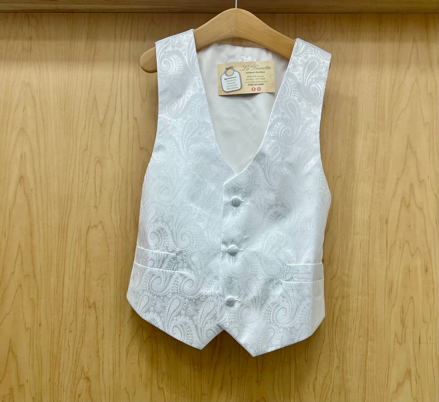 Boys' Brocade Paisley Formal Vest