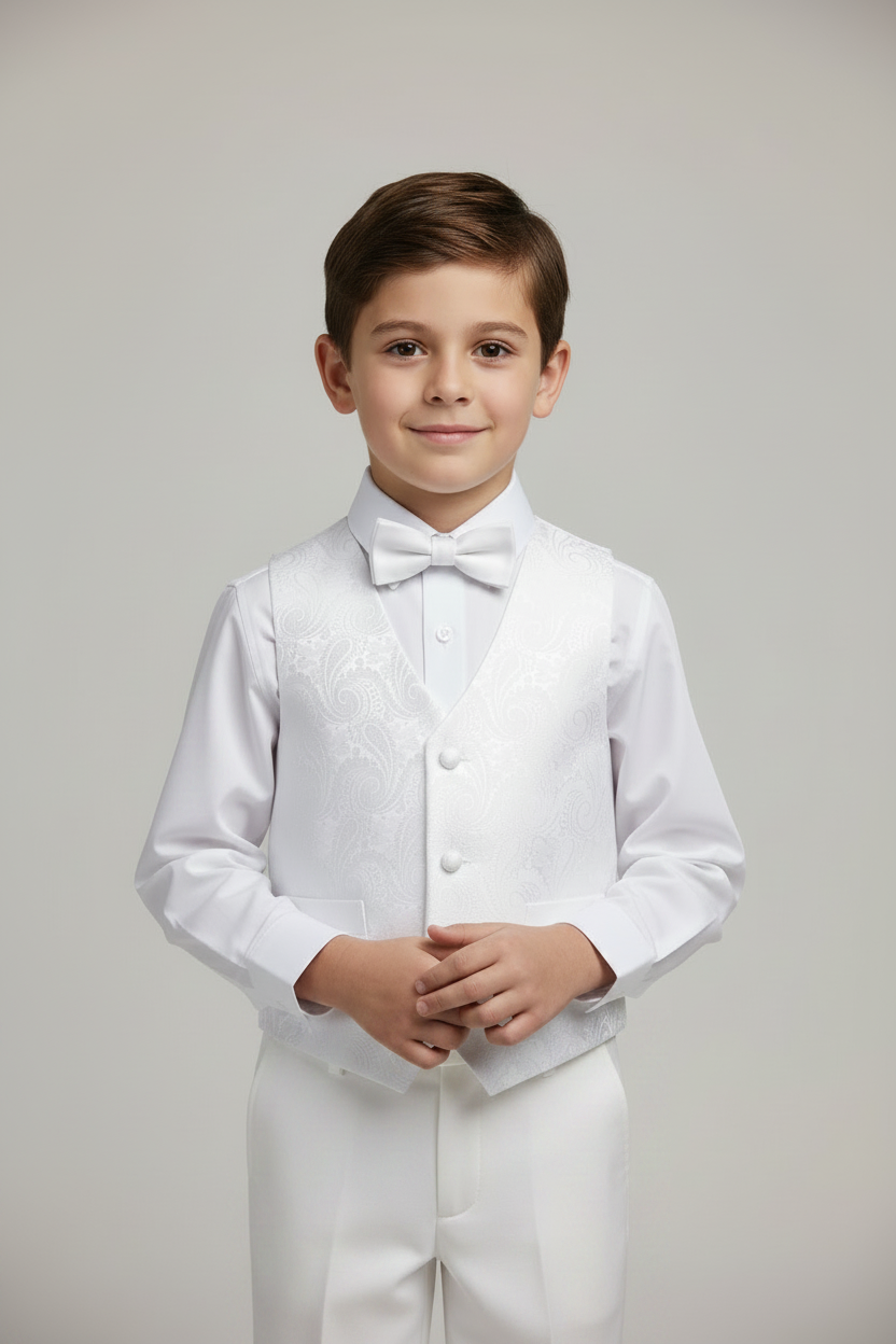 Boys' Brocade Paisley Formal Vest