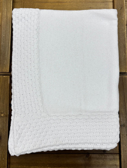 White Knit Take-Home Set — Romper, Hat & Blanket