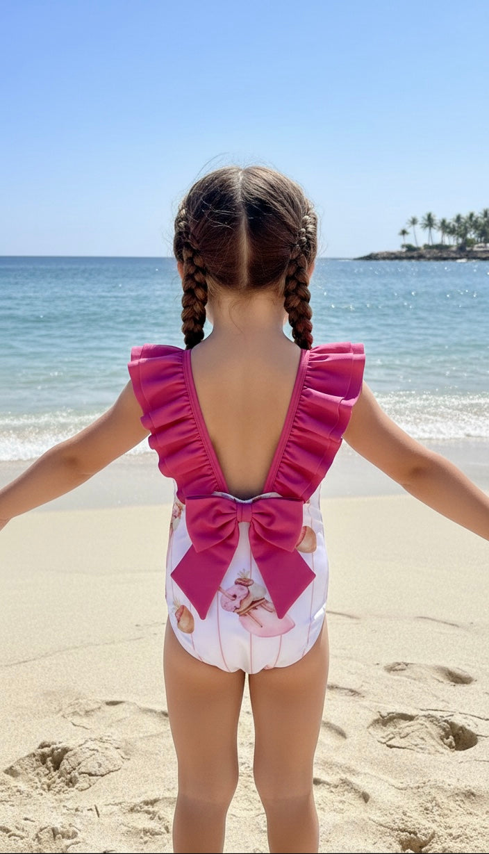A Berry sweet one piece girls Bathing Suit Made In Europe