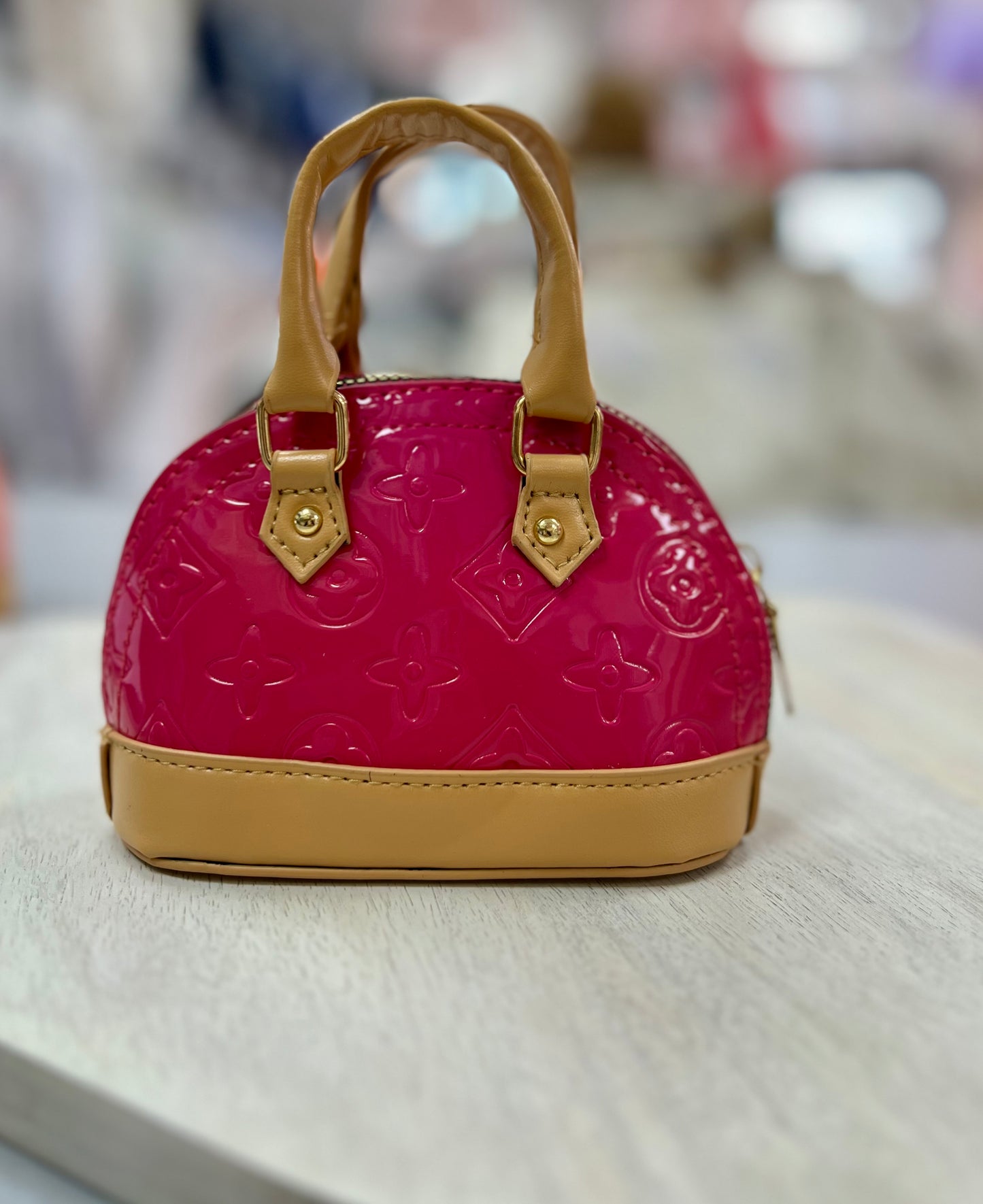 Pink and Tan Handbag