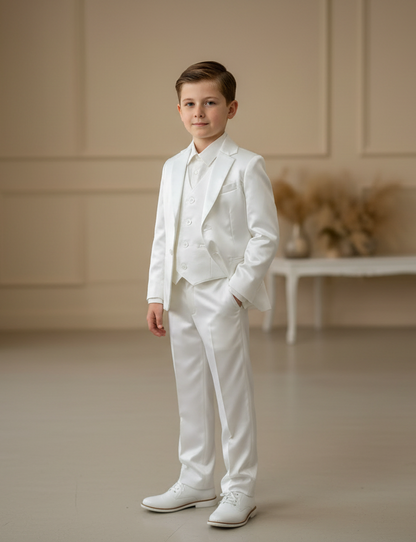 Boys communion suit Diamond white Made In Italy