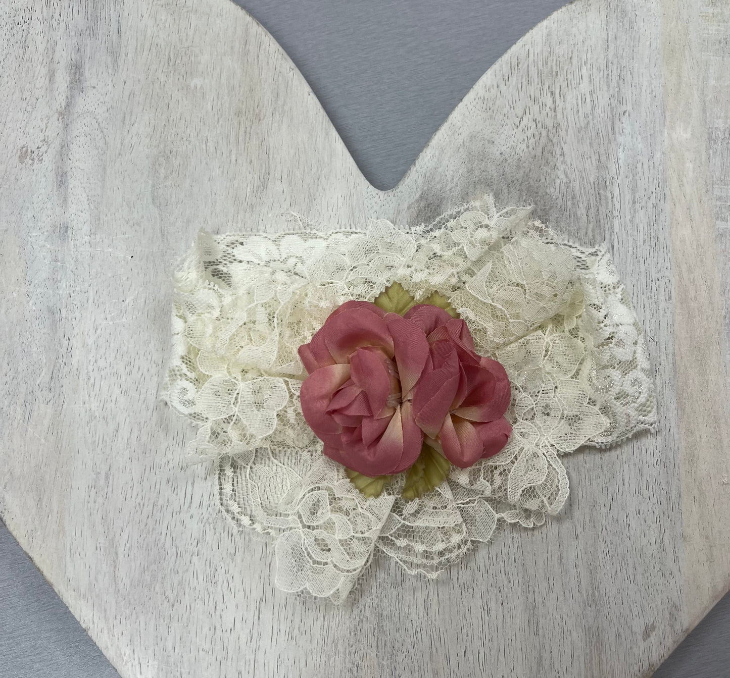 Baby Girl Ivory Lace & Dusty Rose 3-Piece Set