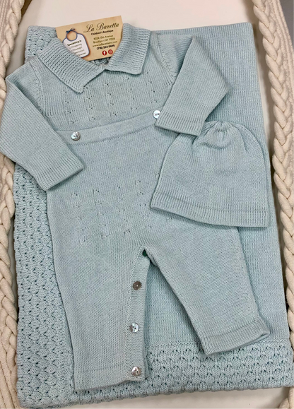 Baby Boy knit Blue take me home set George
