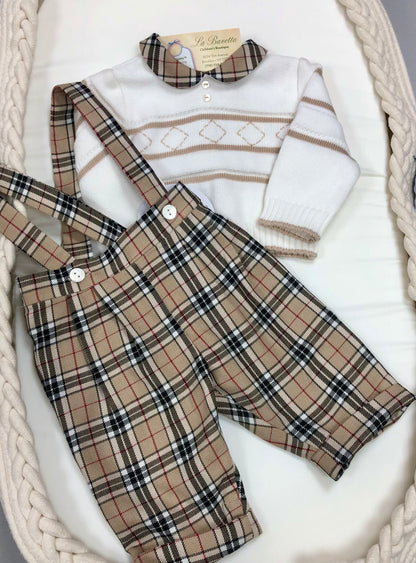 Boys 2 pc plaid Romper