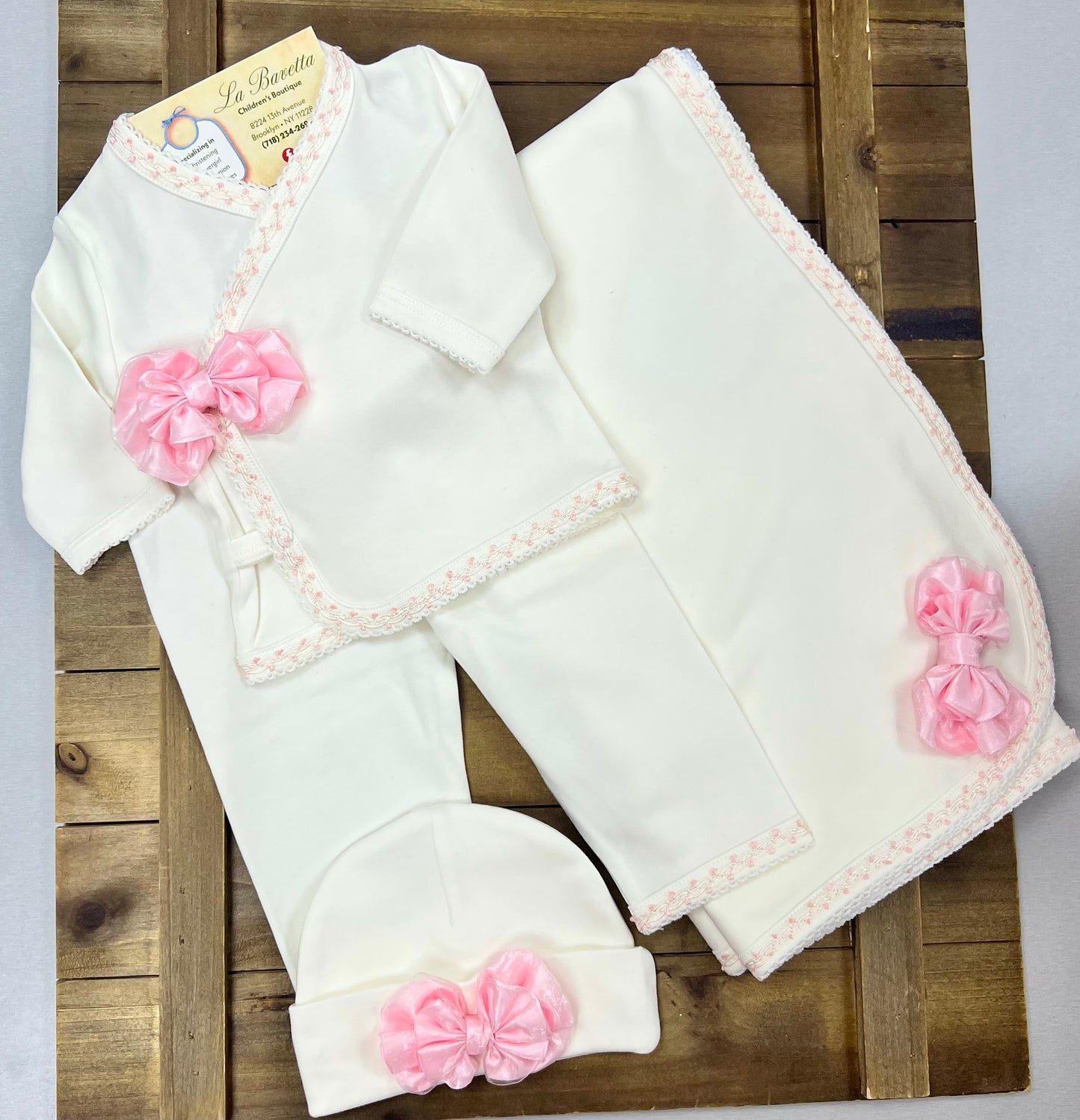 Sb27 Girls White with Pink Bows take me home set